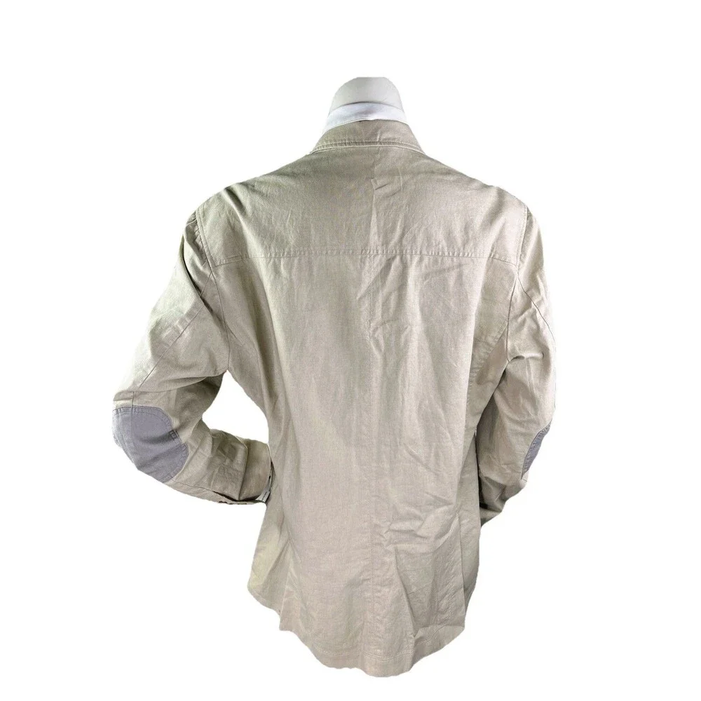 Tasso Elba Fitted Men XL Elbow Patch Linen Cotton Casual Summer Jacket Safari